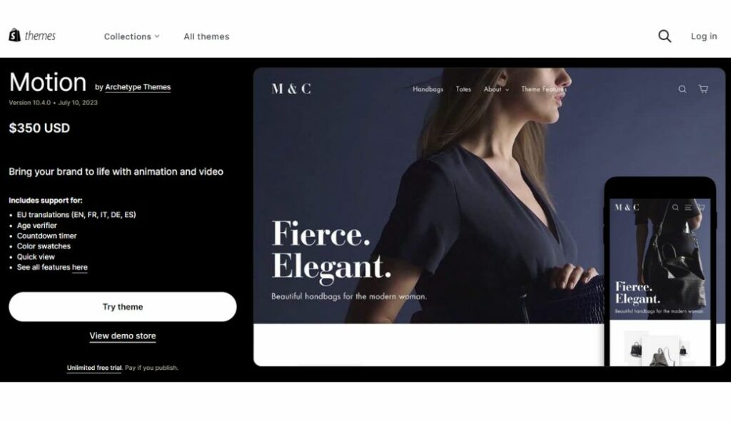Motion Theme Shopify