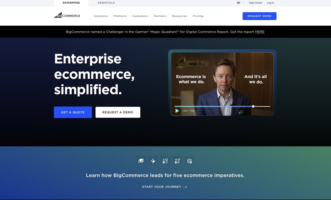 BigCommerce is an online store builder mainly designed for big businesses.
