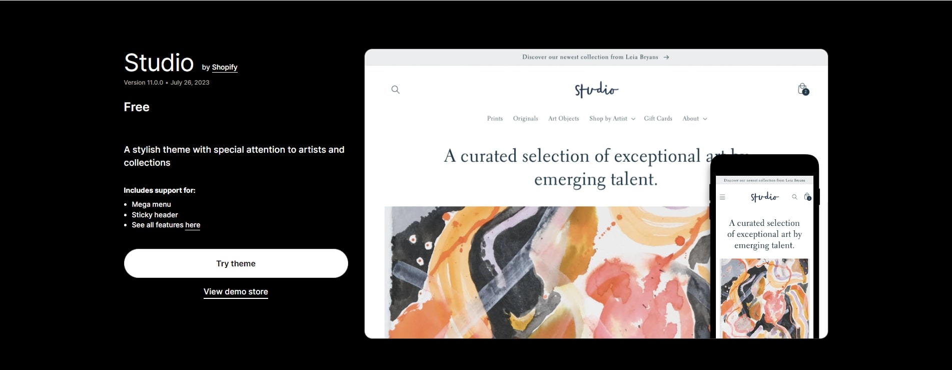 Studio Shopify theme