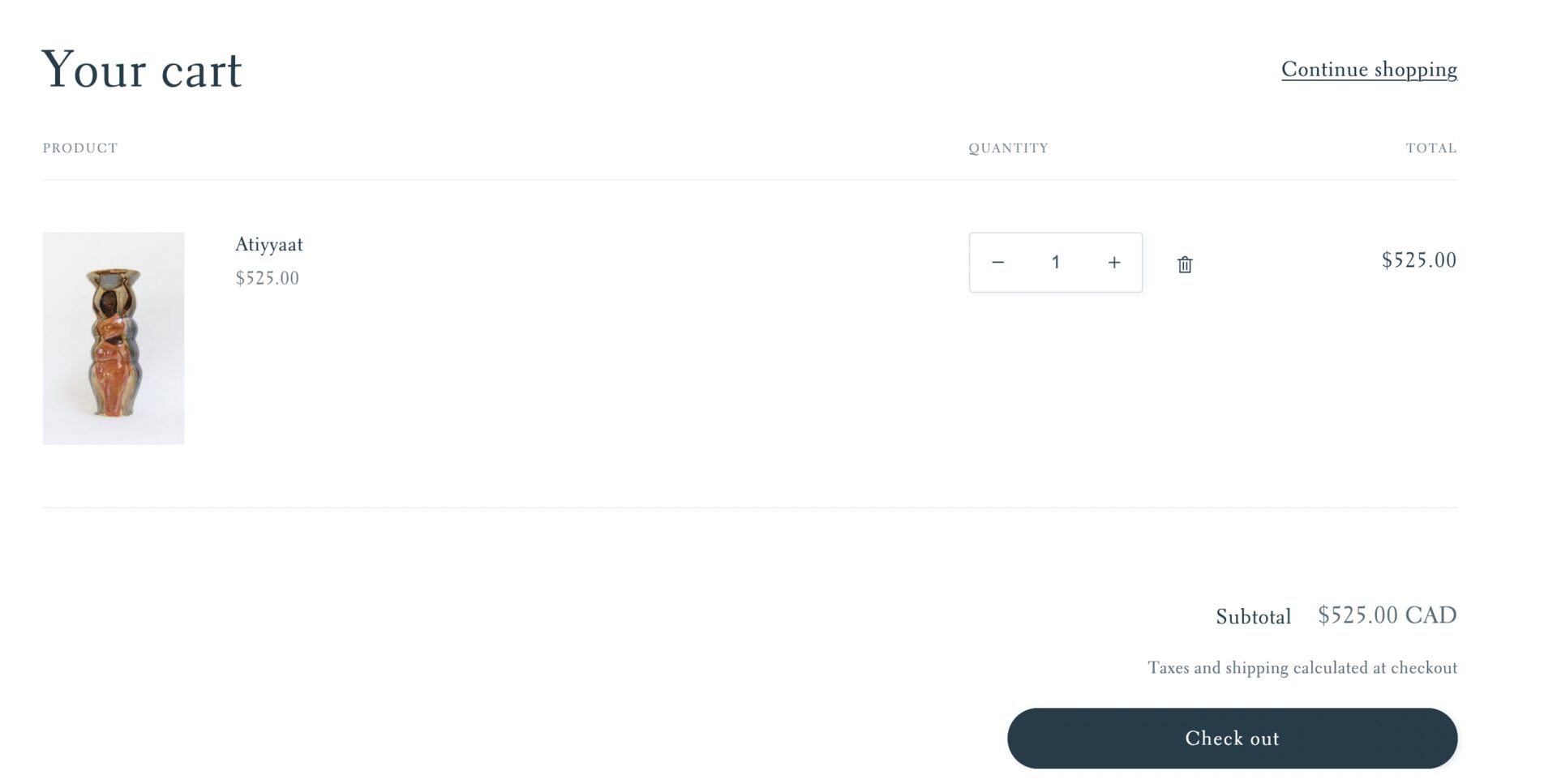 Studio Theme Shopify Cart Page