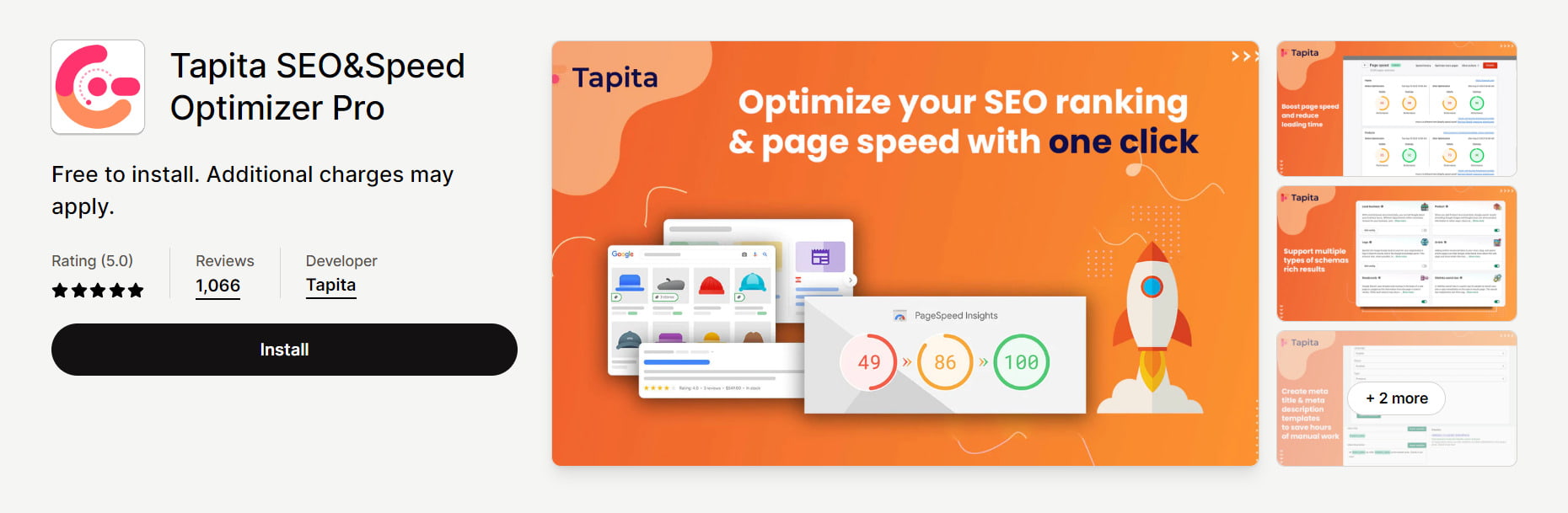Tapita SEO & Speed Optimizer Pro Shopify embedded apps