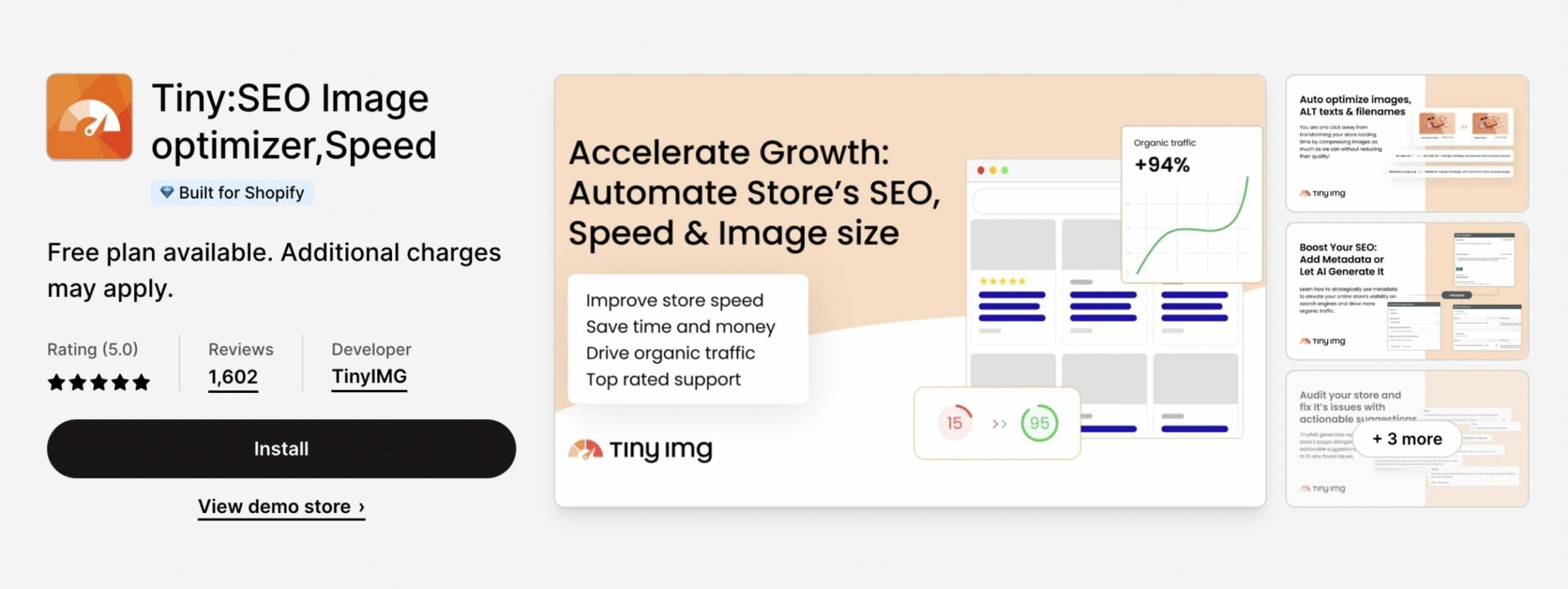 Shopify sitemap Tiny SEO Image optimizer Speed