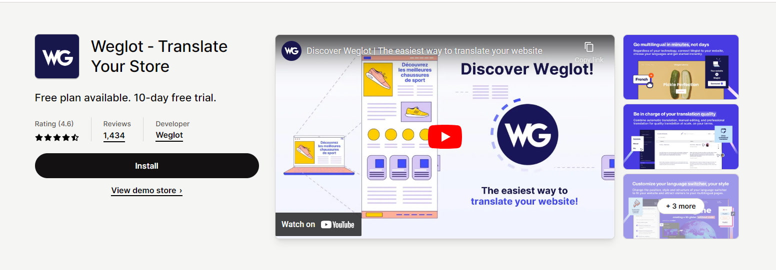 Weglot Translate your store best Shopify translation app