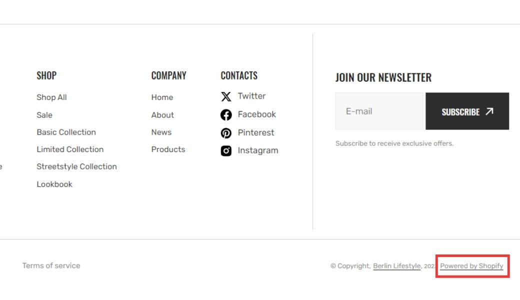 What is powered by shopify