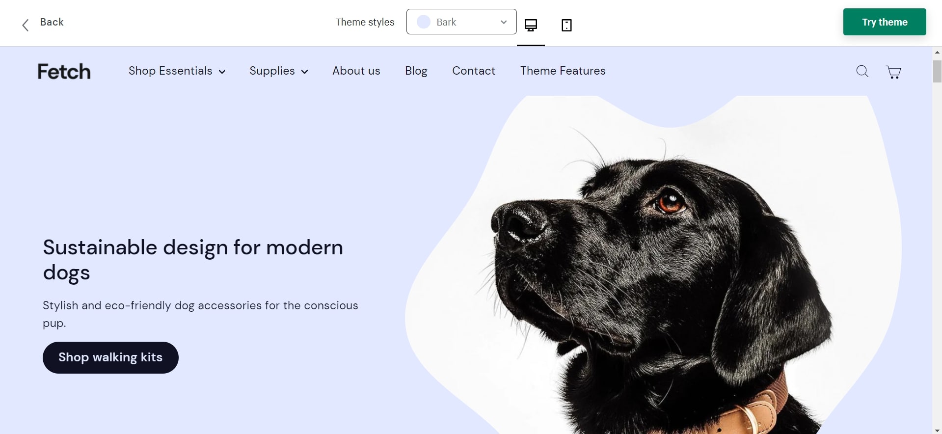 fetch Shopify pet store themes