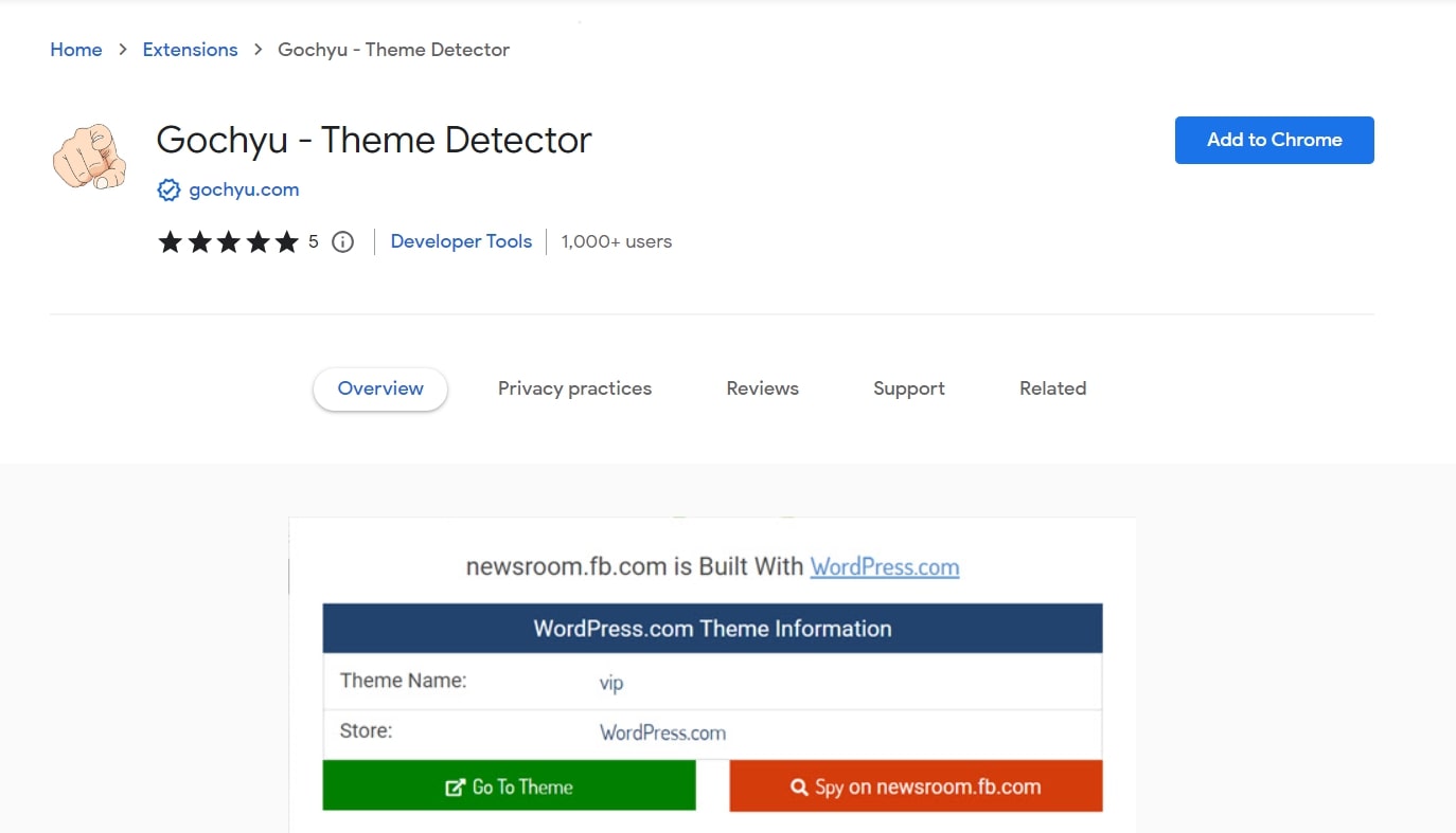 Gochyu Theme Detector extension