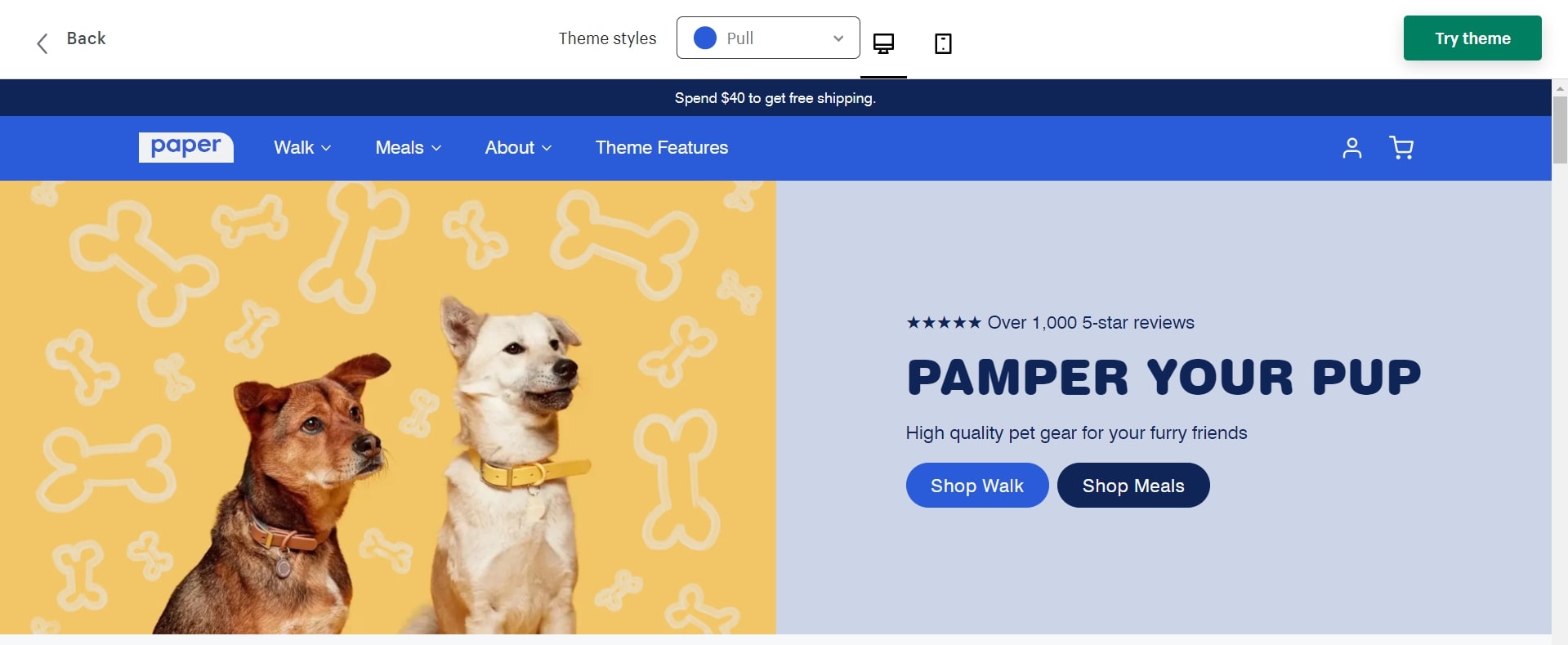 paper Shopify pet store themes