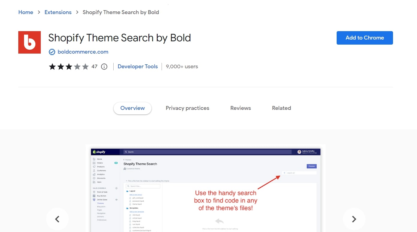 Shopify Theme Search by Bold Extension