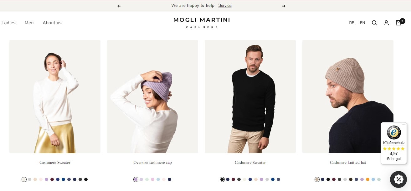 Mogli Martini - Store using Focal shopify theme