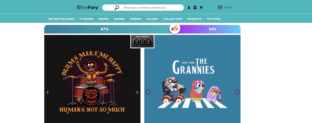 TeeFury is all about limited edition t-shirts on Shopify