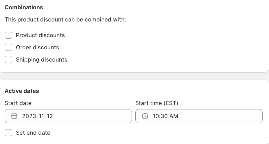 Configure the duration for your automatic discount.