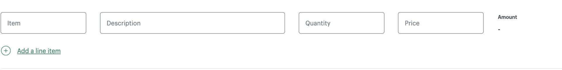 Input the items you want to charge for