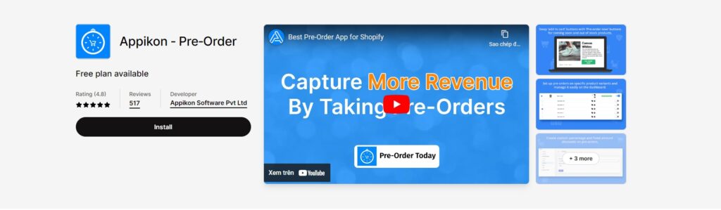 shopify pre order app appikon