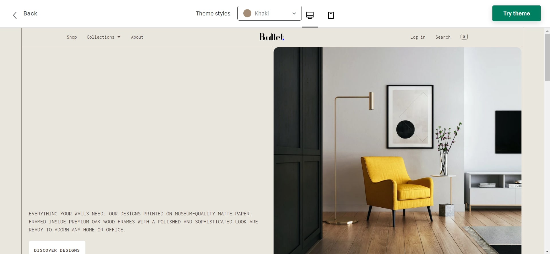bullet customizable shopify themes