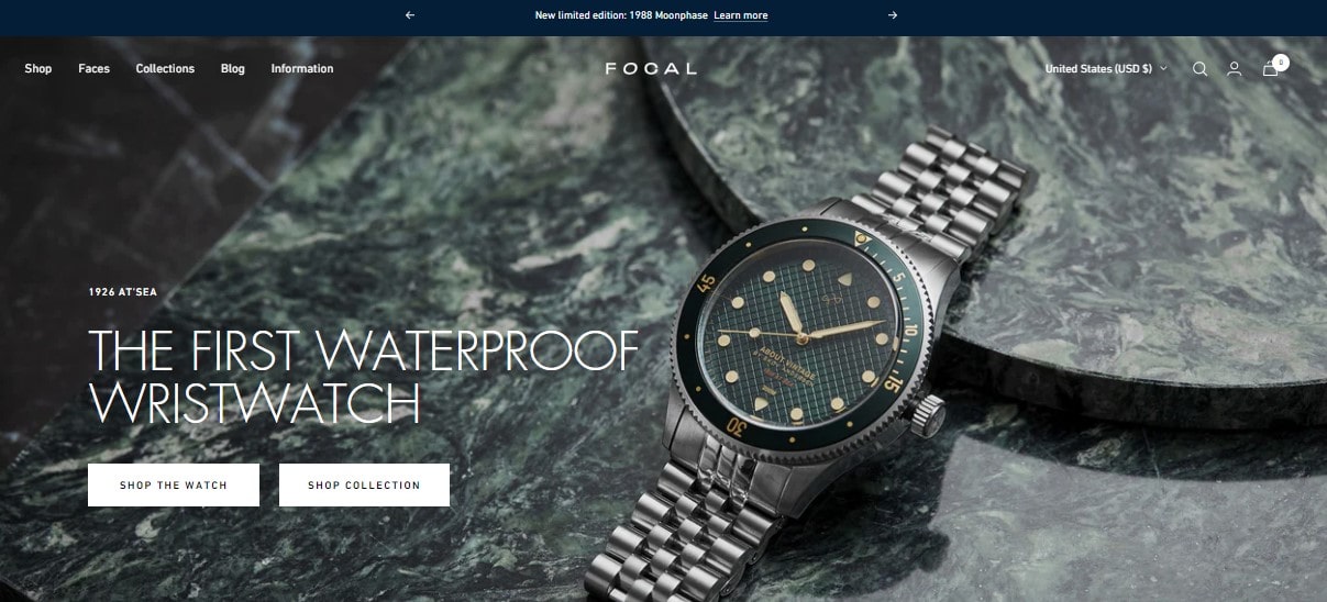 focal shopify theme - quartz style