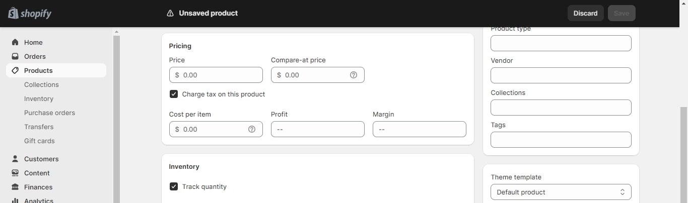 how to add products to Shopify pricing