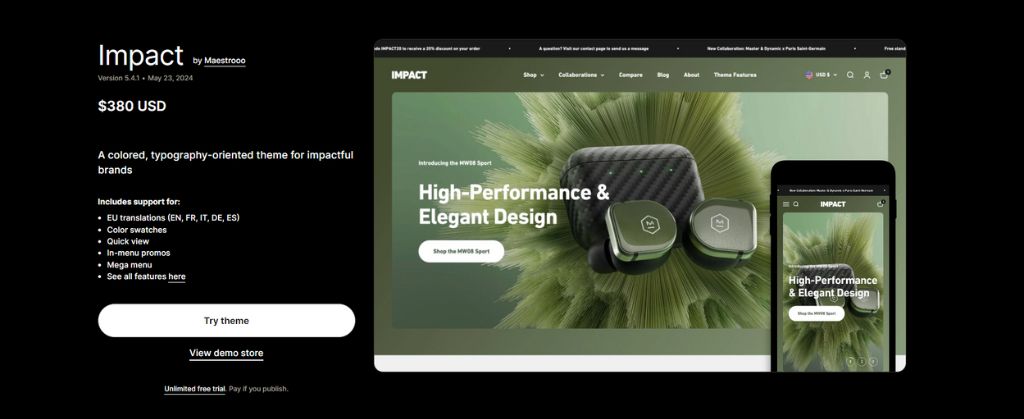 A Brief Overview of the Impact Shopify Theme