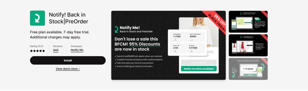 Notify me shopify pre order app