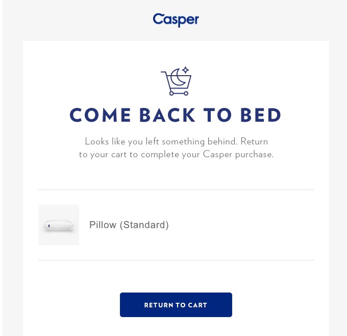 shopify abandoned cart email casper example