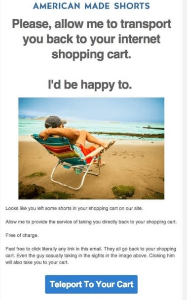 shopify abandoned cart email chubbies example
