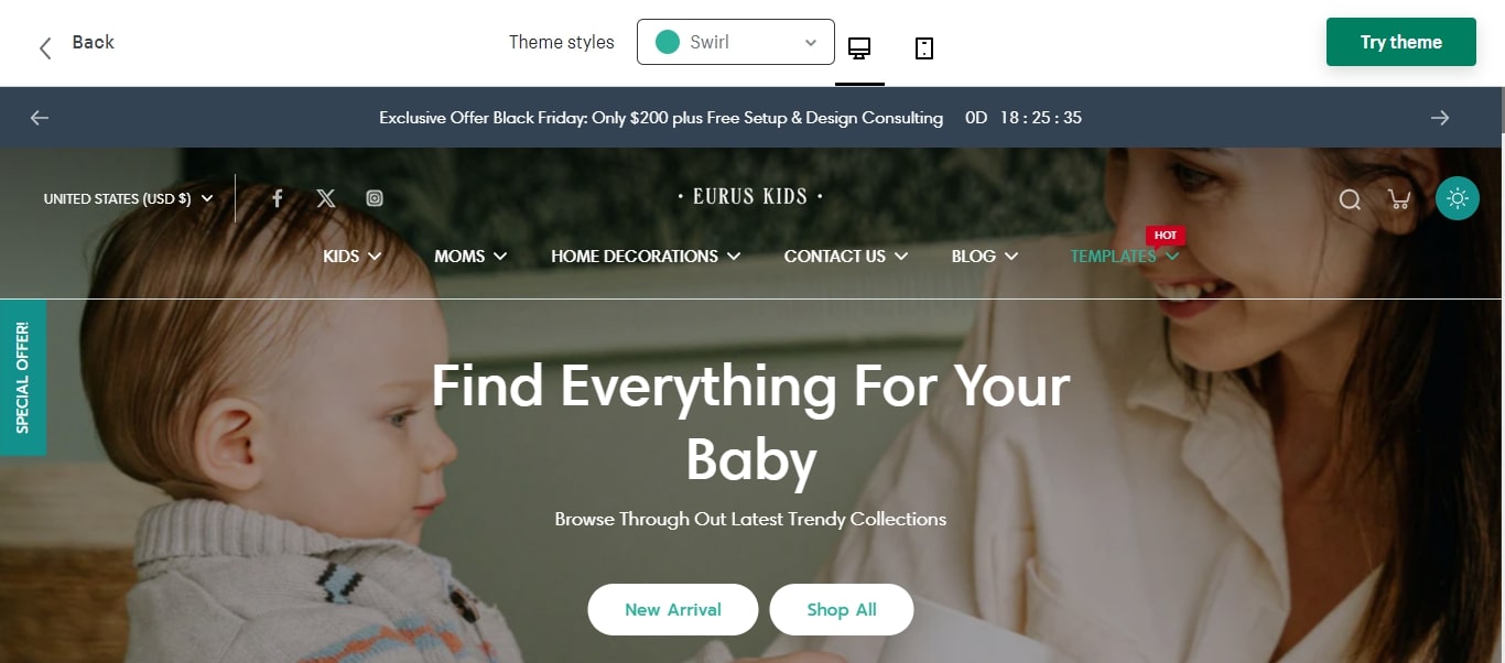 shopify eurus theme