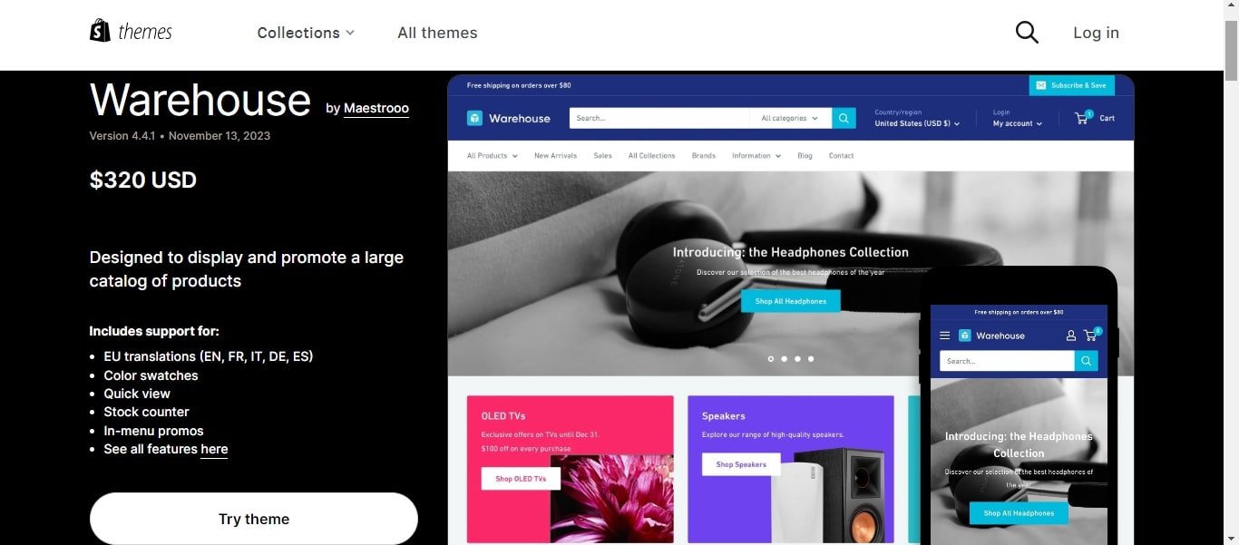 shopify warehouse theme