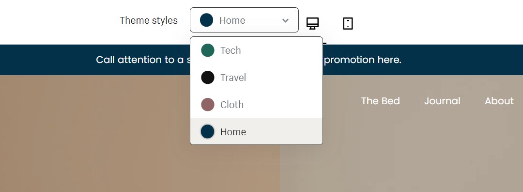 startup shopify theme - presets
