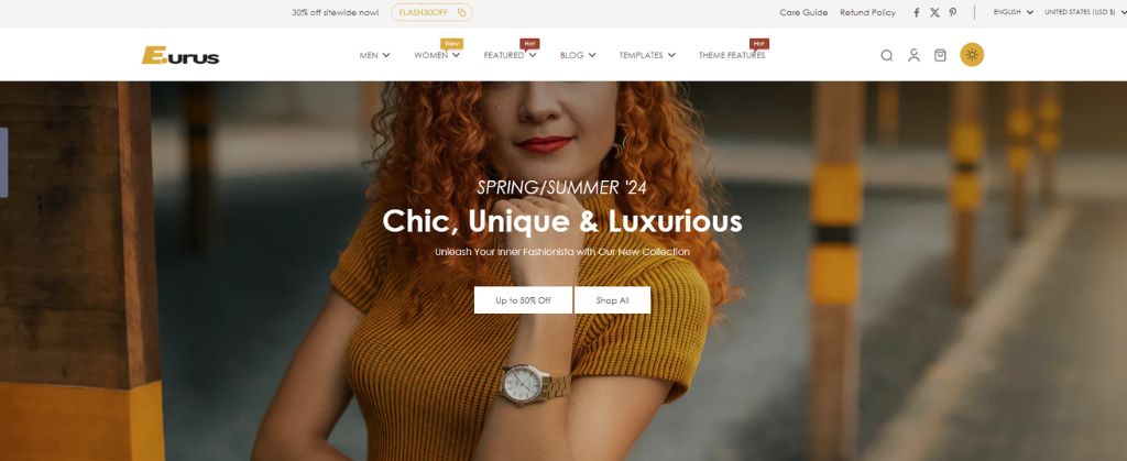 Startup theme shopify