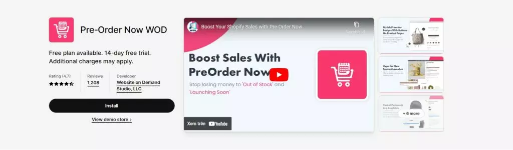WOD Shopify pre order app