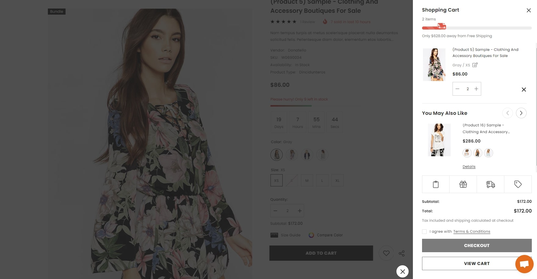 Ajax Sidebar Cart - Ella Shopify theme