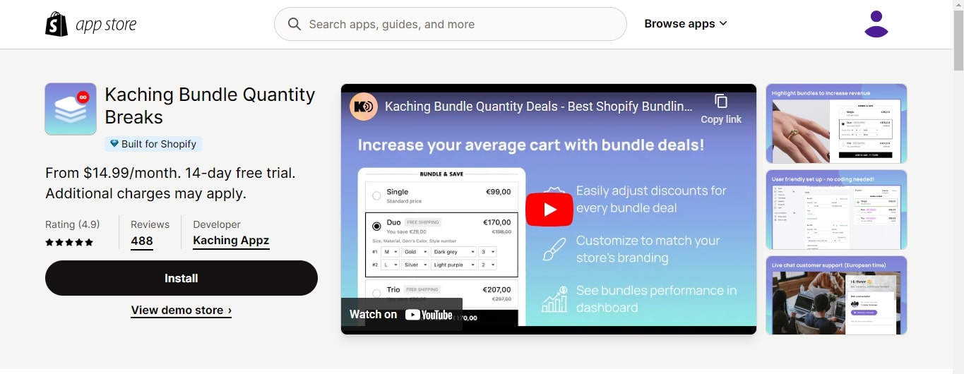 Kaching Bundle Quantity Breaks
