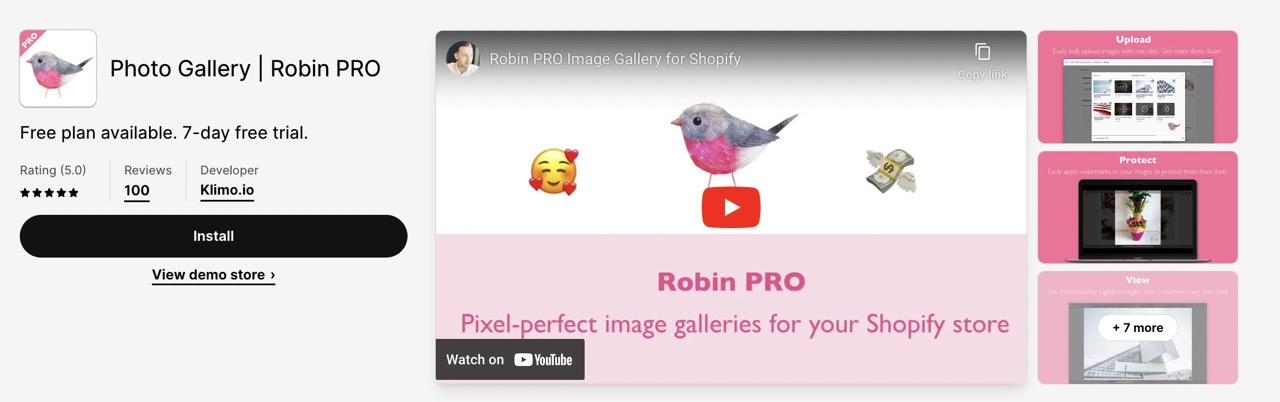 Robin PRO Photo Gallery focuses on mobile users, keeping your sales in line