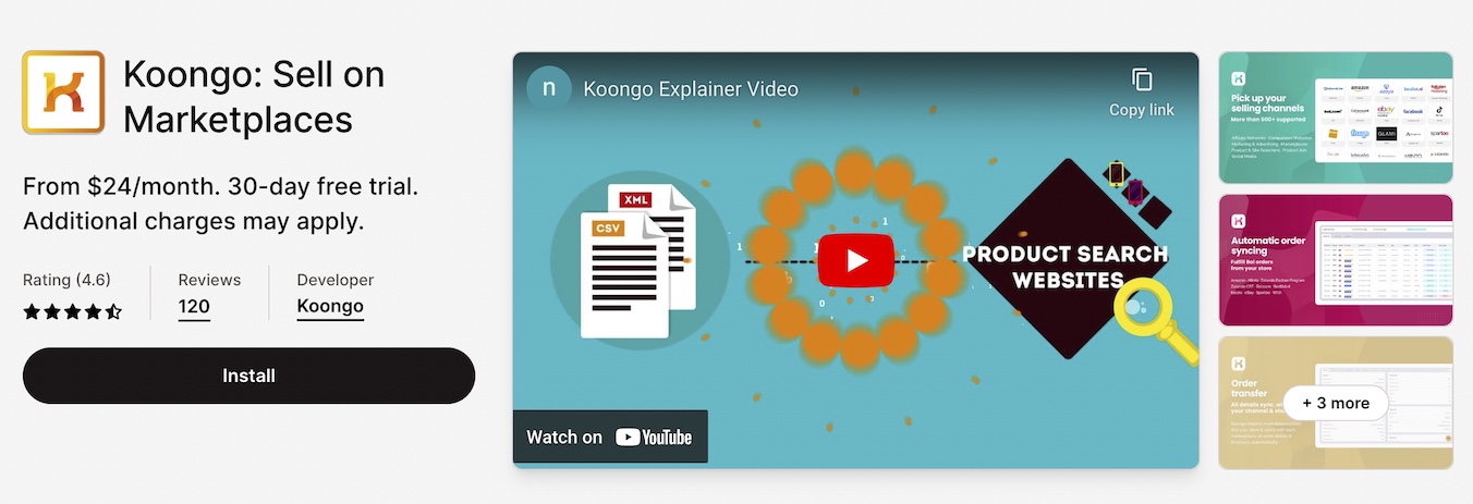 Shopify Marketplace App Koongo