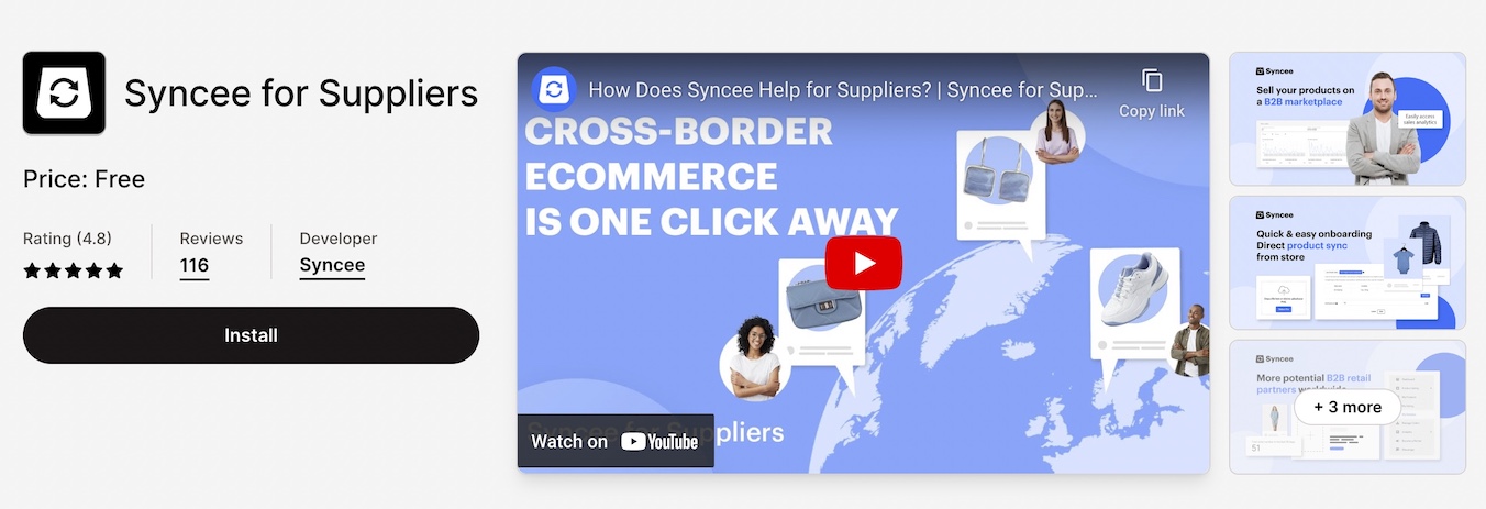 Shopify Marketplace App Syncee