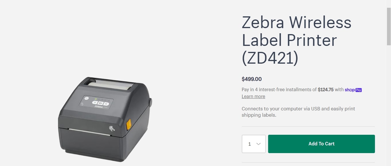Zebra Wireless Label Printer