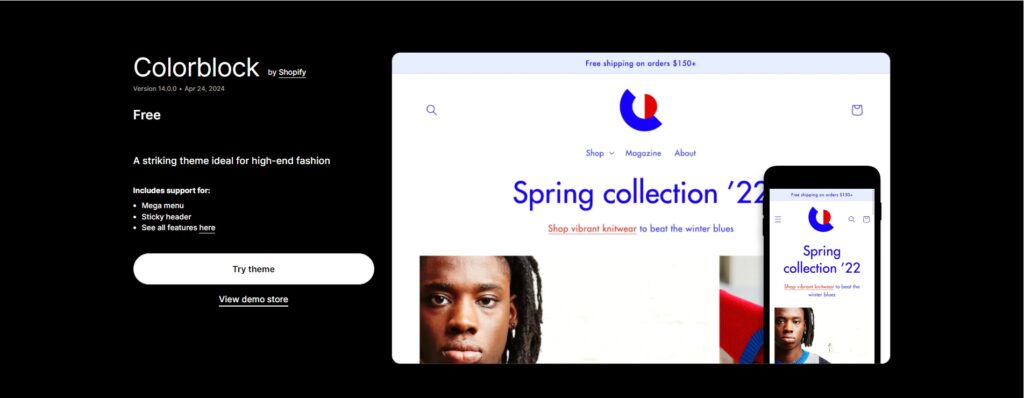  best Shopify theme for custom products - colorblock theme