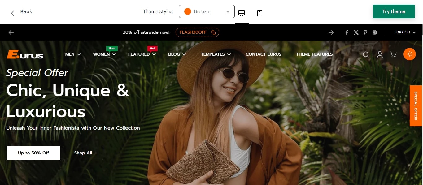 eurus Shopify theme