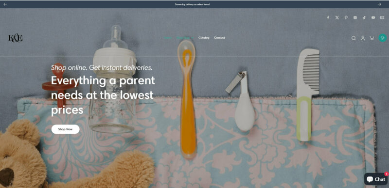 Shopify Website Examples for Baby & Kids - E&E