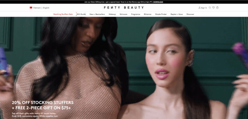 Fenty Shopify Website Examples