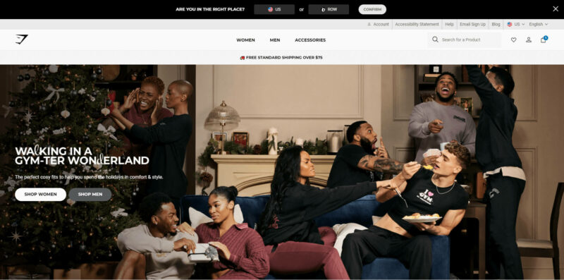 gymshark Shopify website examples