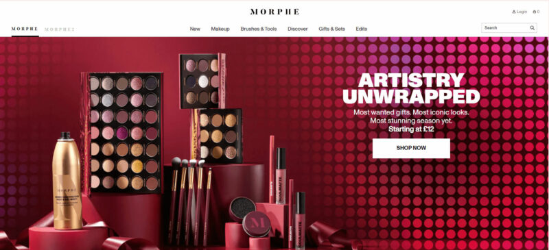 sample Shopify websites Morphe
