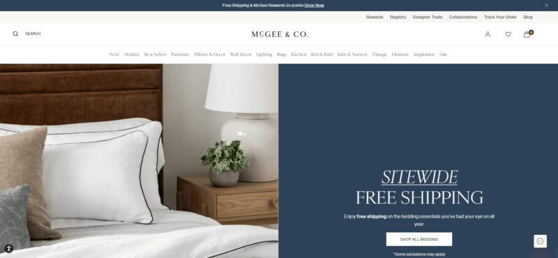 Sample Shopify Websites for Home & Decor - McGee & Co