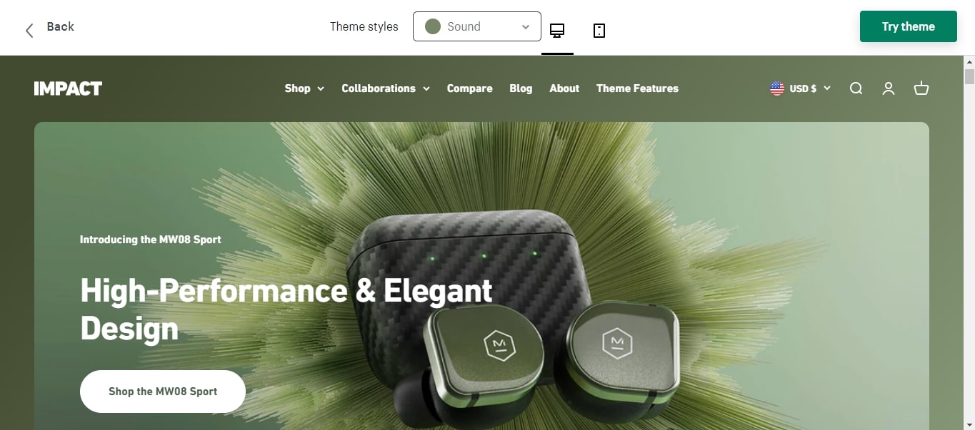 impact Shopify blog themes