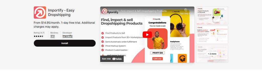 Oberlo App Shopify alternative - Importify