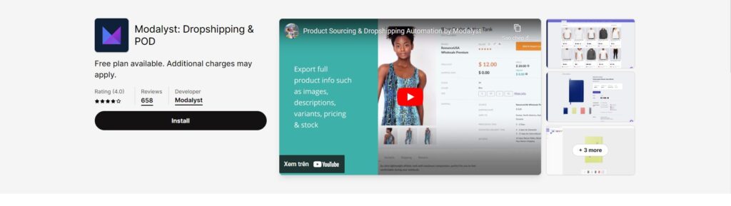 Oberlo App Shopify alternative - modalyst