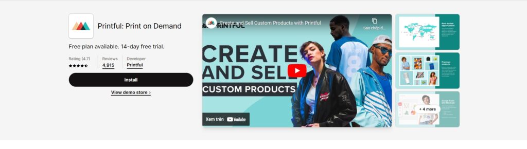 Oberlo App Shopify alternative - printful