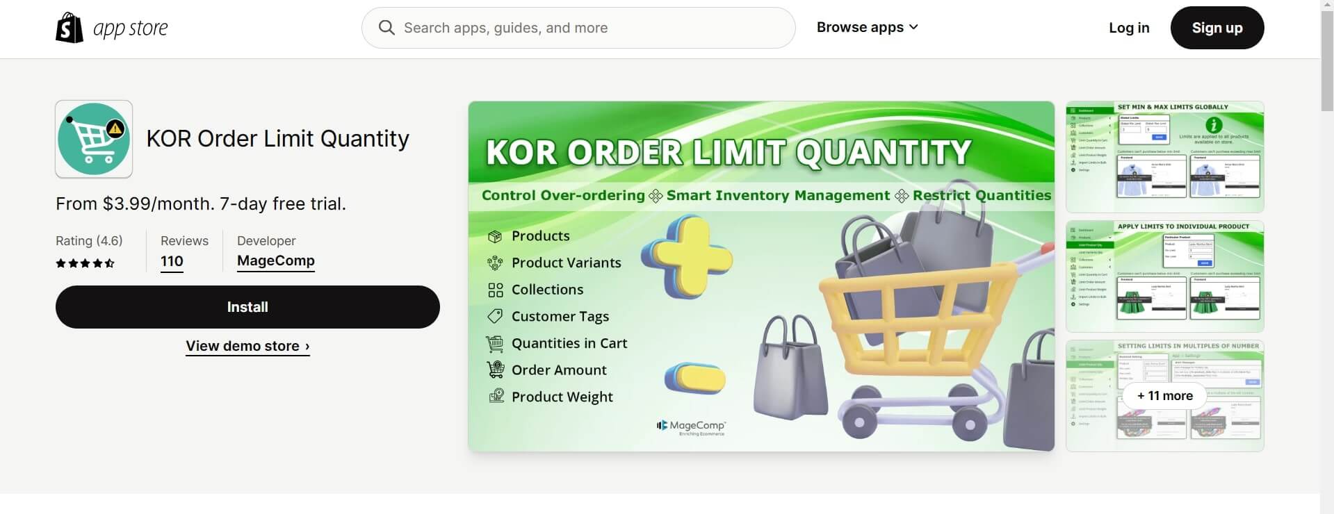 KOR Order Limit Quantity