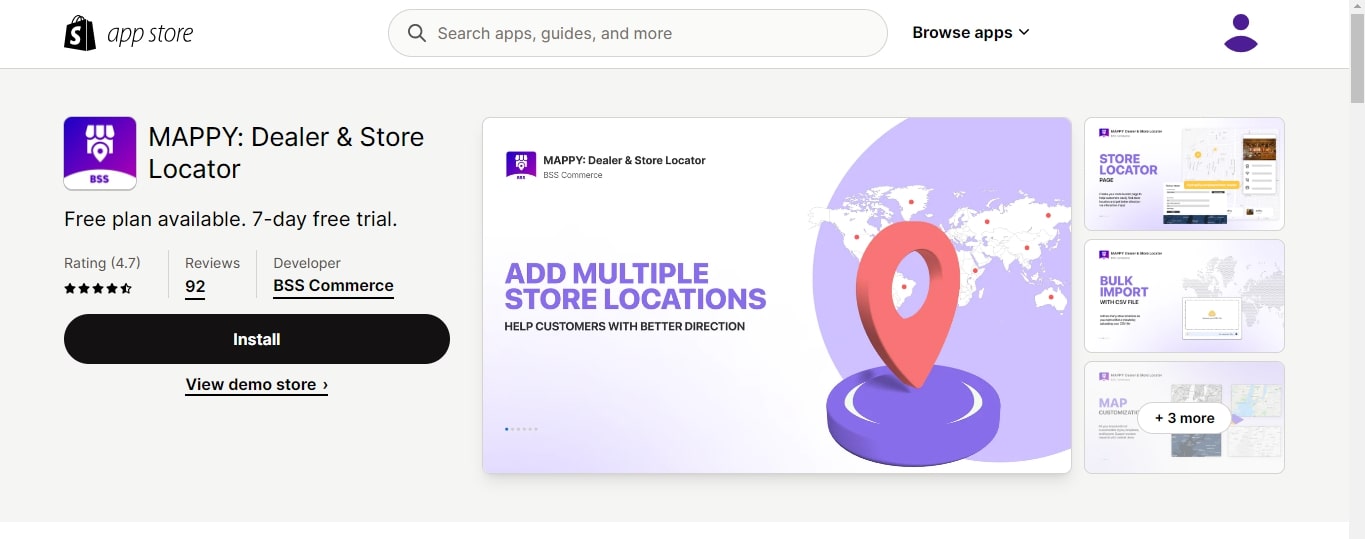 MAPPY: Dealer & Store Locator app developed by BSS Commerce