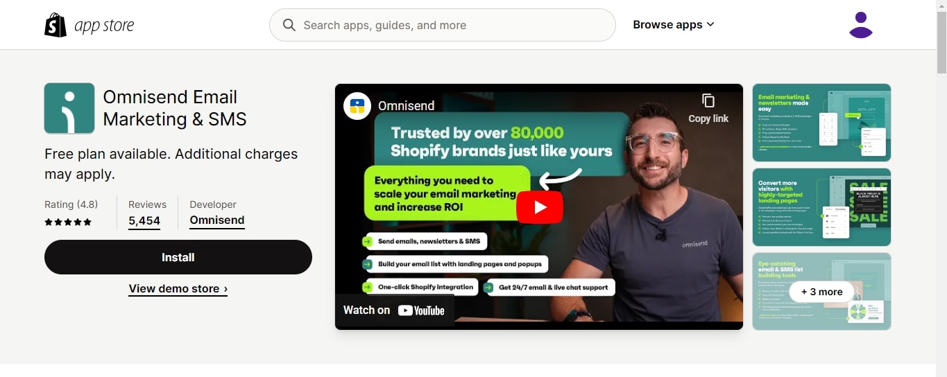 Omnisend email and SMS marketing