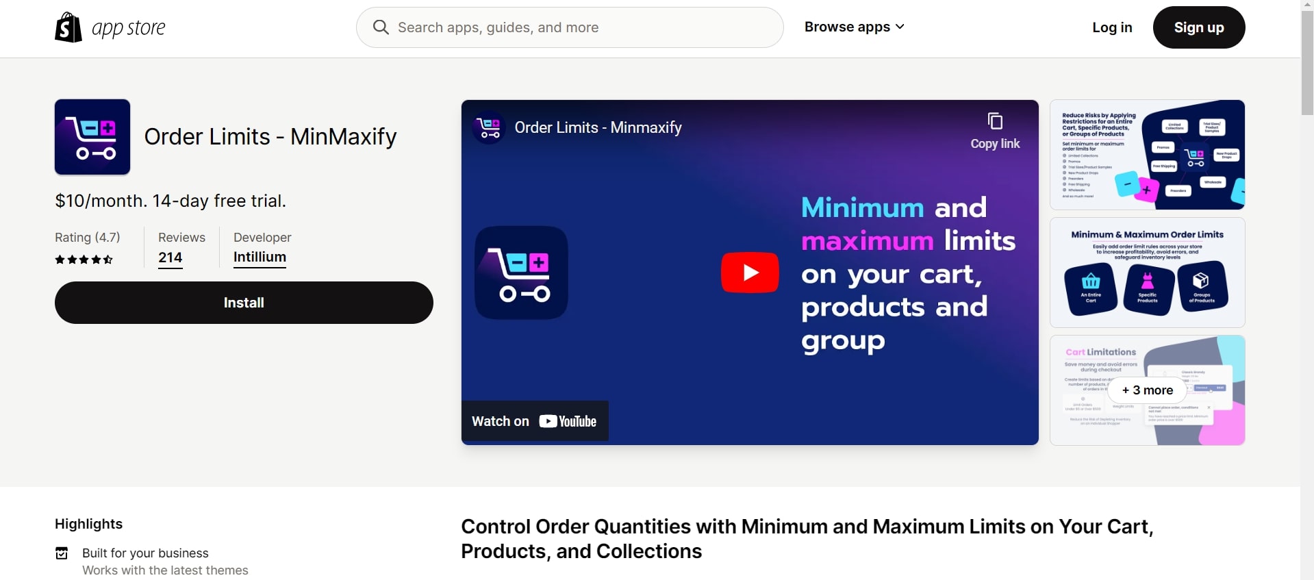 Order Limits—Min Maxify